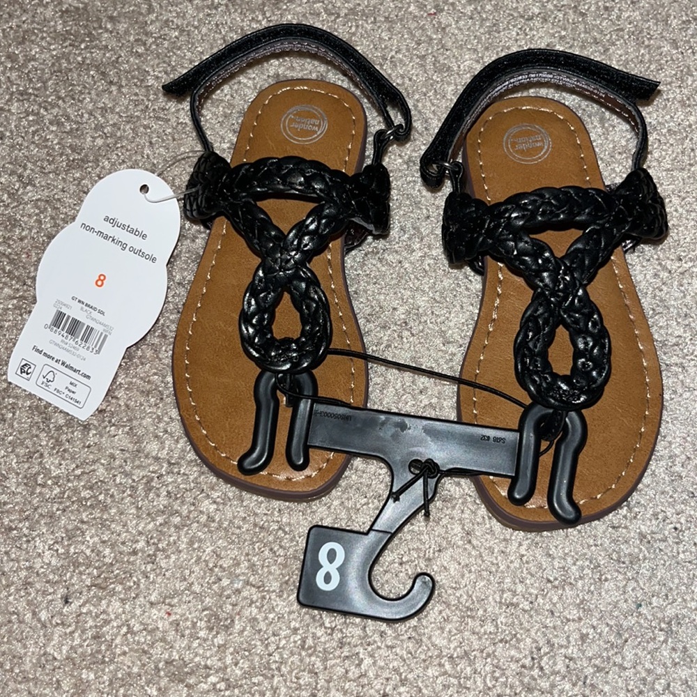 NWT toddler girls braided sandals size 8